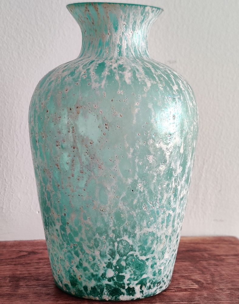 Vintage MCM Italian Murano Art Glass Vase Scavo